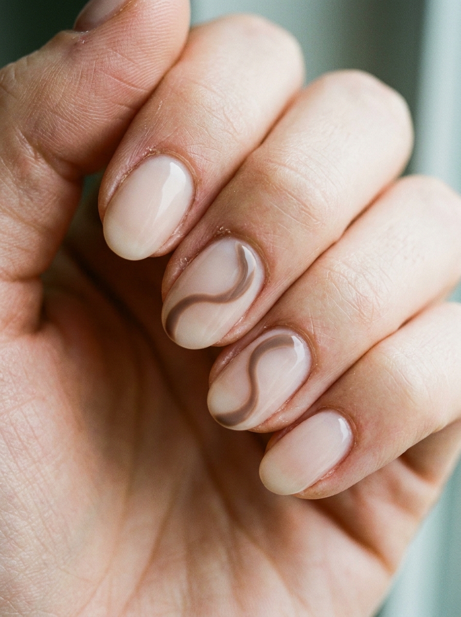 Minimal Swirl Nails als Einfache Nageldesigns Inspiration 2026